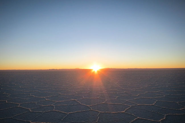 Sunset at Uyuni Salt Flats